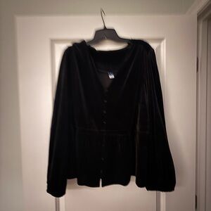 Old Navy Black Velvet Top